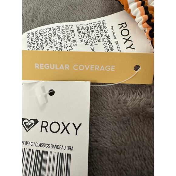 Roxy PT Beach Classics Bandeau Bra, Golden Ochre, Size Small - Picture 6 of 7